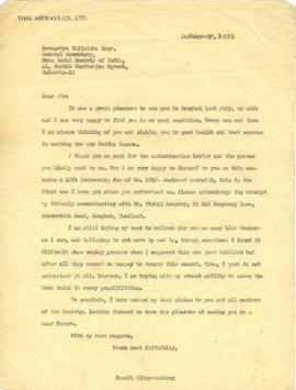 สำเนาจดหมายจาก Mr. Prasidh Silapabanleng ถึง Mr. Devapriya Valisinha