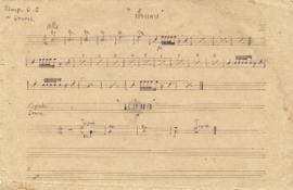 โน้ตเพลง ฟ้าแลบ Timp. D.G. หรือ Drums part  / โน้ตเพลง แม่มด : Cymb. Drum part