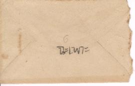 ซองจดหมายจาก อาจารย์ประสิทธิ์ ถึง อาจารย์ลัดดา