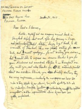 ร่างจดหมายจาก Mr. Prasidh Silapabanleng ถึง Mr.and Mrs.Frederick  W.Sleight, Central Florida Museum