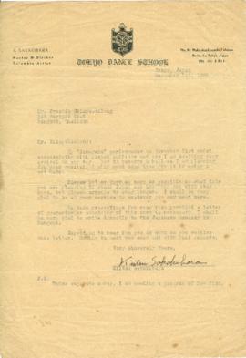 จดหมายจาก Prof. Kiitsu Sakakibara  ถึง Mr. Prasidh Silapabanleng