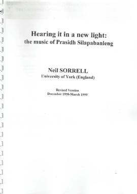 Hearing it in a new light the music of Prasidh