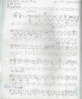 โน้ตเพลง เลือดสุพรรณ : Timpani, Side drum, Big drum part