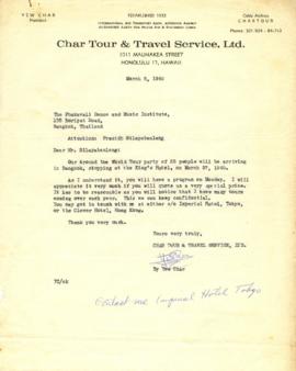 จดหมายจาก Mr. Yew Char ถึง Mr. Prasidh Silapabanleng