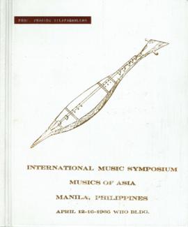 หน้าปกแฟ้มการประชุม INTERNATIONAL MUSIC SYMPOSIUM MUSICS OF ASIA MANILA