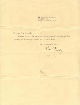 จดหมายจาก Prof. Klaus Pringsheim ถึง Mr. Prasidh Silapabanleng