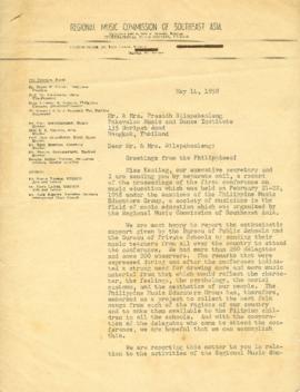 จดหมายจาก Mr. Eliseo M. Pajaro ถึง Mr. & Mrs. Silapabanleng