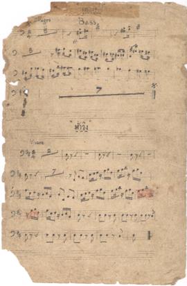 โน้ตเพลง เพลงรบ, เพลงม้าวิ่ง : Bass part / ด้านหลัง เพลงสีเฟ, เพลงวิงวอน, เพลงปิดเรื่อง : Bass part