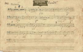 โน้ตเพลง รำกระทบไม้ : Bass part (ต้นฉบับลายมือ)