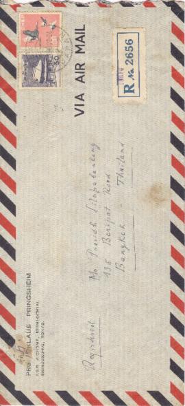 ซองจดหมายจาก Prof. Klaus Pringsheim ถึง Mr. Prasidh Silapabanleng