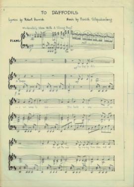 โน้ตเพลง To Daffodils : Voice & Piano (เขียนบนกระดาษไข)