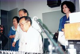 ภาพการอัดซีดีเพลงของมหาวิทยาลัยอัสสัมชัญที่หอประชุมเล็ก ศูนย์วัฒนธรรม