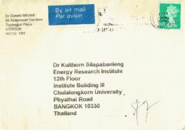 ซองจดหมาย จาก Dr.Donnald  Mitchell ถึง Dr.Kulthorn Silapabanleng