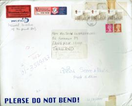 ซองเอกสาร First Edition ที่John Georgiadis ส่งโน๊ตกลับมา