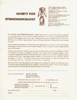 Brochure  Society for Ethnomusicology