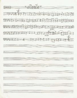 โน้ตเพลง เกวียนวิ่ง : Bass part (คัดลอกลายมือ)