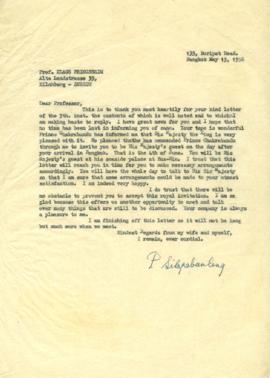 จดหมายจาก Mr. Prasidh Silapabanleng ถึง Prof. Klaus Pringsheim