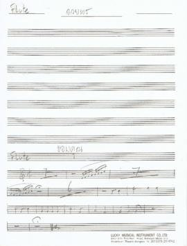 โน้ตเพลง อวยพร และเพลงขอบคุณ : Flute part (เขียนมือ)