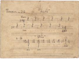 โน้ตเพลง เพลงตื่นเต้น, เพลงฟ้าลั่น : Timpani D.G. part