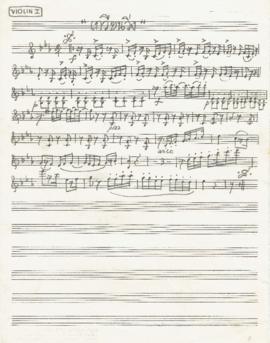 โน้ตเพลง เกวียนวิ่ง : Violin 1 part (คัดลอกลายมือ)
