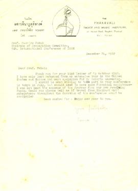 สำเนาจดหมายจาก Mr. Prasidh Silapabanleng ถึง Prof. Naohiro Fukui ,Chairman  of Preparation Commit...