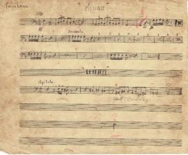 โน้ตเพลง ฟ้าแลบ / โน้ตเพลง แม่มด : Trombone part