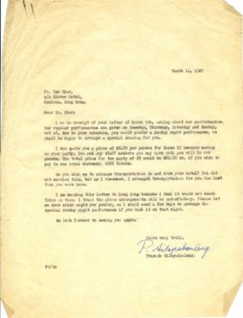 จดหมายจาก Mr. Prasidh Silapabanleng ถึง Mr. Yew Char