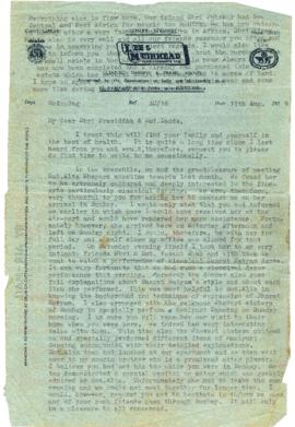 จดหมายจาก Navnit Parekh  ถึง Mr. Prasidh Silapabanleng