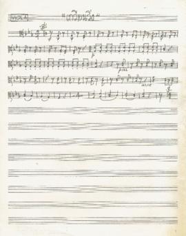 โน้ตเพลง เกวียนวิ่ง : Viola part (คัดลอกลายมือ)