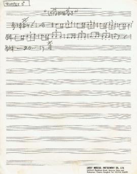 โน้ตเพลง เกวียนวิ่ง : Trumpet Bb part (คัดลอกลายมือ)