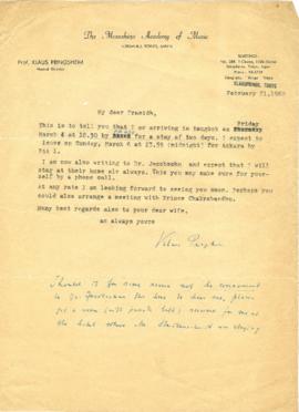 จดหมายจาก Prof. Klaus Pringsheim ถึง Mr. Prasidh Silapabanleng